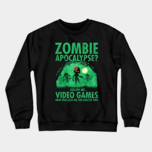 Funny Video Gamer Halloween Zombie Crewneck Sweatshirt